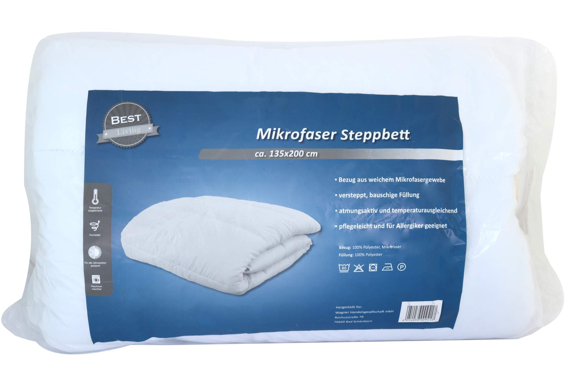 Mikrofaser Steppbett formstabil 200 Schnäppchen Bettdecke cm | 135 x | Onlineshop Artlands Antiallergisch | Werbeartikel