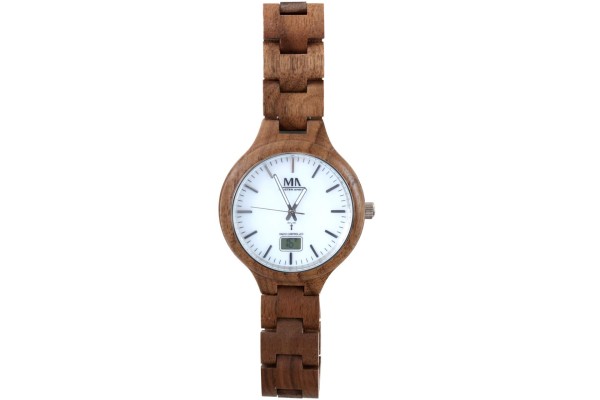 Meister Anker Herren Funkuhr Holz dunkel Automatik Armbanduhr Quarz